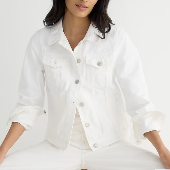 J. Crew Classic denim jacket in white BH763 White XXS - Picture 1 of 7